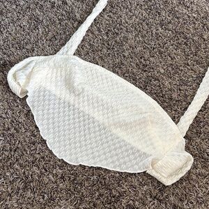 White Textured Tube Top